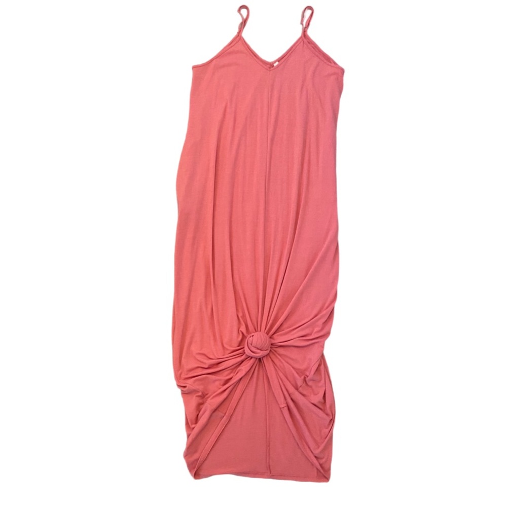 Zenana Premium Coral Rose Colored Long Tee Shirt Dress Size M - Picture 2 of 5